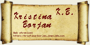 Kristina Borjan vizit kartica